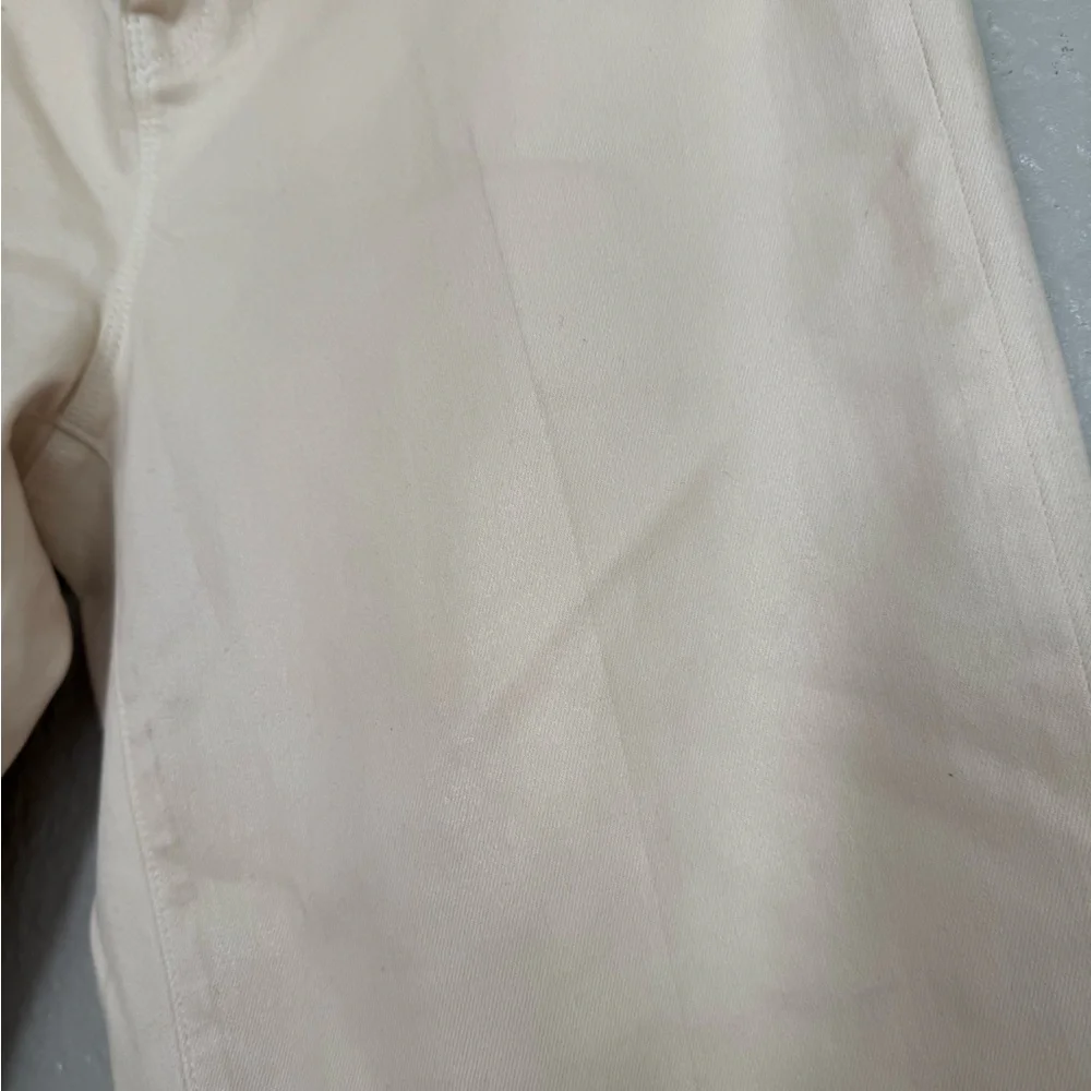 L'Agence Wanda Coated High Rise Crop Wide Leg Jeans in French Vanilla